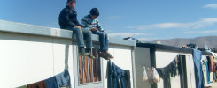 Boys in a Syrian refugee camp